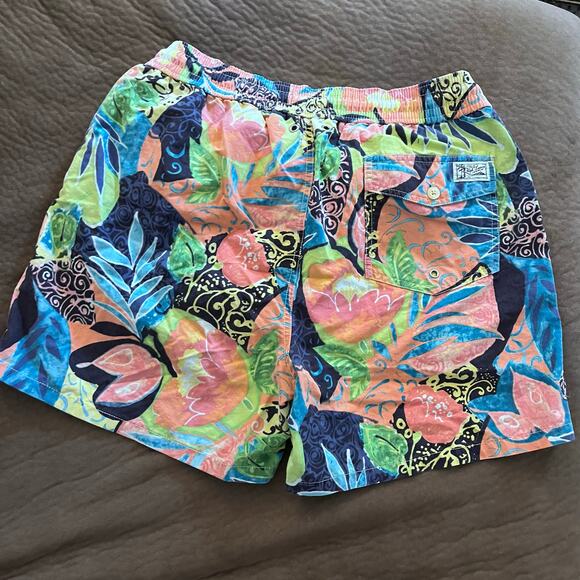Polo Ralph Lauren Mens L Hawaiian Floral Swim Trunks Shorts Board Beach 5.5’’ - Picture 4 of 5